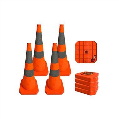 Hopfällbar reflekterande kon med LED-ljus