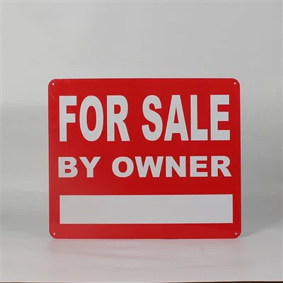 Dubbelsidig till salu skylt